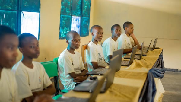 Kageyo TVET alumnus at their startup office